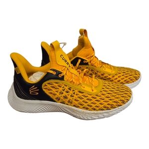 Under Armour Curry Flow 9 Steeltown Gold Yellow and Black Athletic Shoes US17